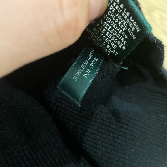 Ralph Lauren Women Sweater Metallic Black Striped Cotton Blend Boat Neck - Picture 5 of 5